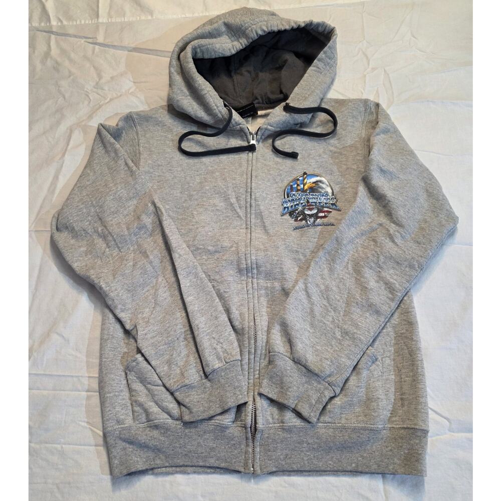 Harley Davidson Outer Banks North Carolina Kids Size Small Zip Up Grey...